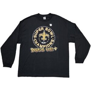 NEW Deadstock New Orleans Saints Superbowl Champions Mardi Gras T-Shirt Mens 2XL